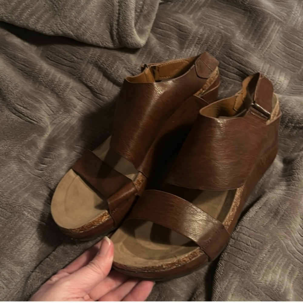 Stylish Brown Wedge Sandals